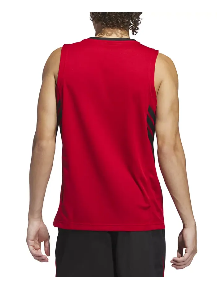 Мужской майка с логотипом Bball adidas — изображение 3 из 3, красный/черный