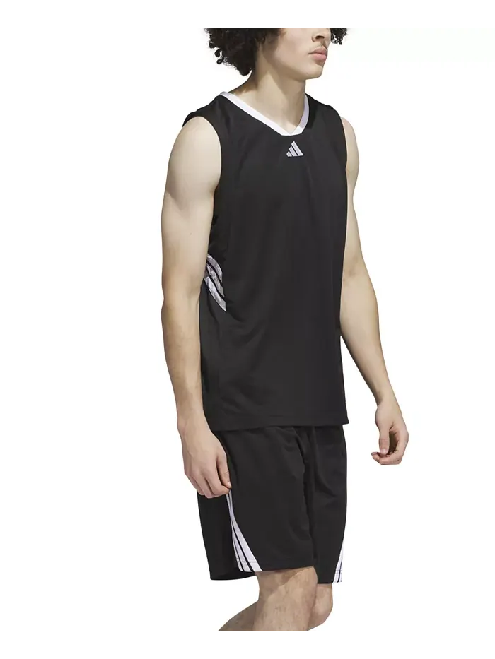 Мужской майка с логотипом Bball adidas — изображение 2 из 3, черный/белый