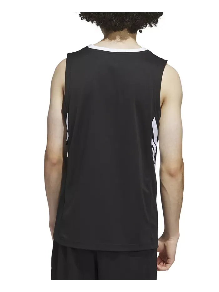 Мужской майка с логотипом Bball adidas — изображение 3 из 3, черный/белый