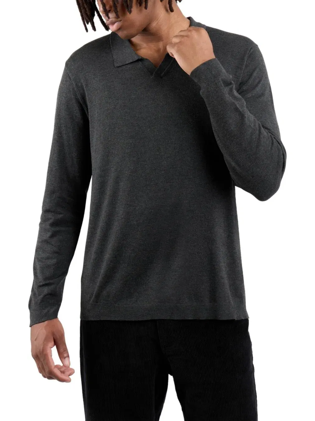 Свитер с длинным рукавом Johnny Collar Polo XRAY — изображение 2 из 6, темно-серый