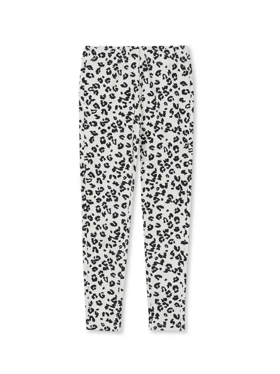 Леггинсы с принтом Tough Cotton, бренд Lands' End, Cheetah Putty