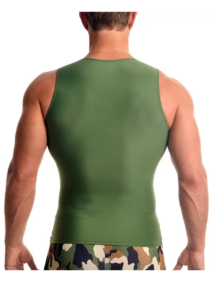 Мужская компрессионная майка для активного отдыха Big & Tall Muscle Tank Top Instaslim — изображение 2 из 5, зеленый