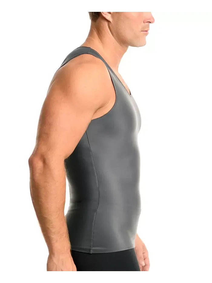 Мужская компрессионная майка для активного отдыха Big & Tall Muscle Tank Top Instaslim — изображение 4 из 6, серый