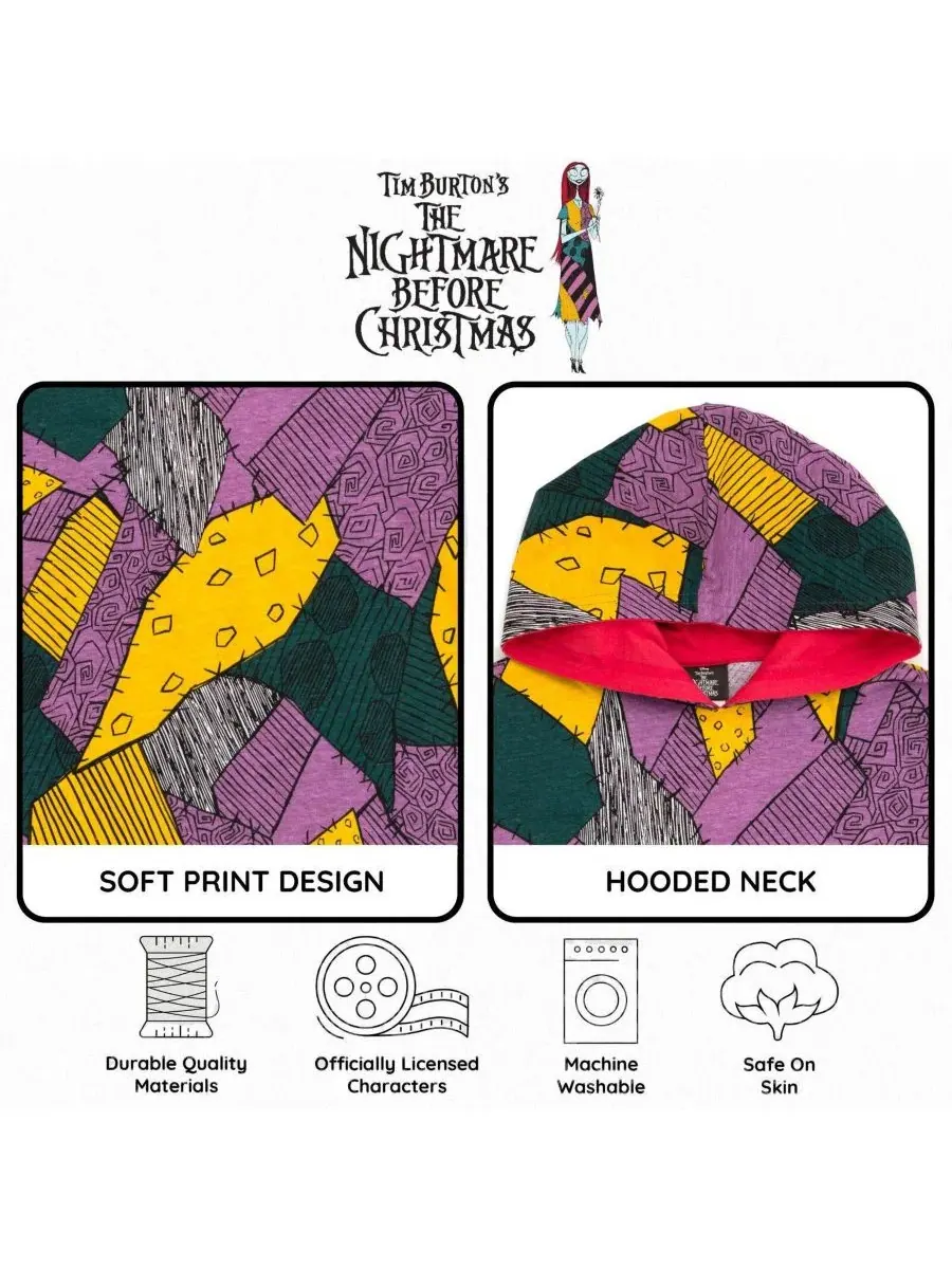 Детский хлопковый худи-костюм с капюшоном и принтом, модель The Nightmare Before Christmas — изображение 3 из 3, мульти