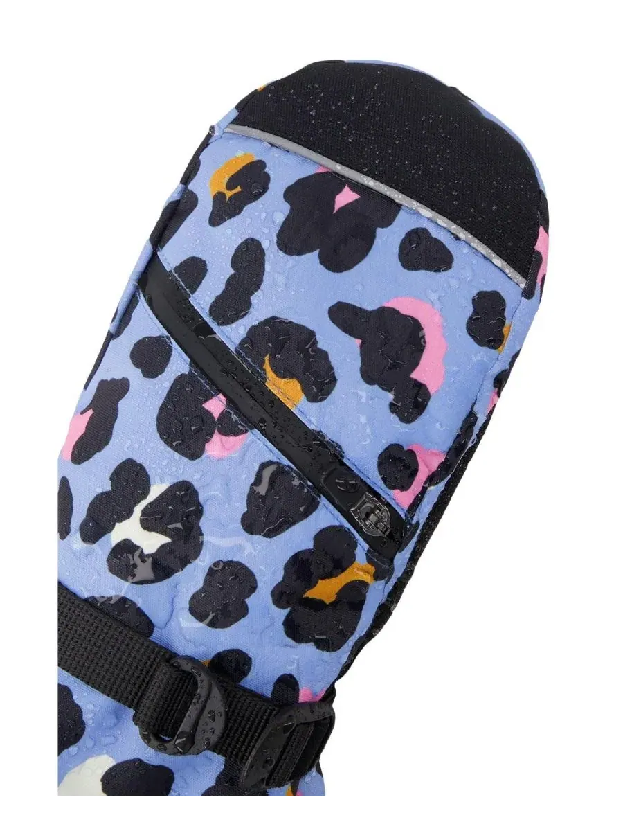 Детские варежки Teknik с принтом леопарда Deux par Deux — изображение 4 из 7, синий