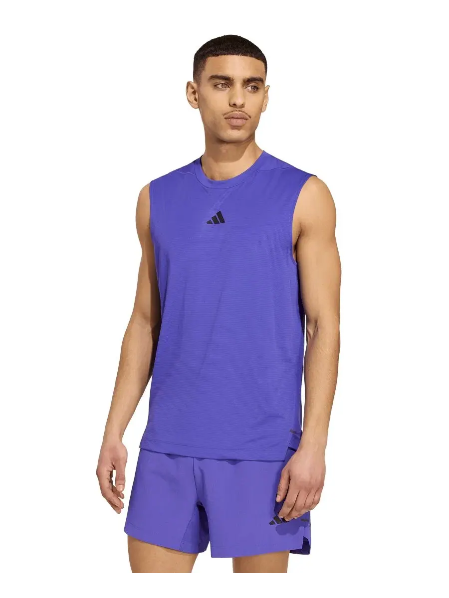 Майка-борцовка с принтом D4T Prime Lift Three-Stripes adidas