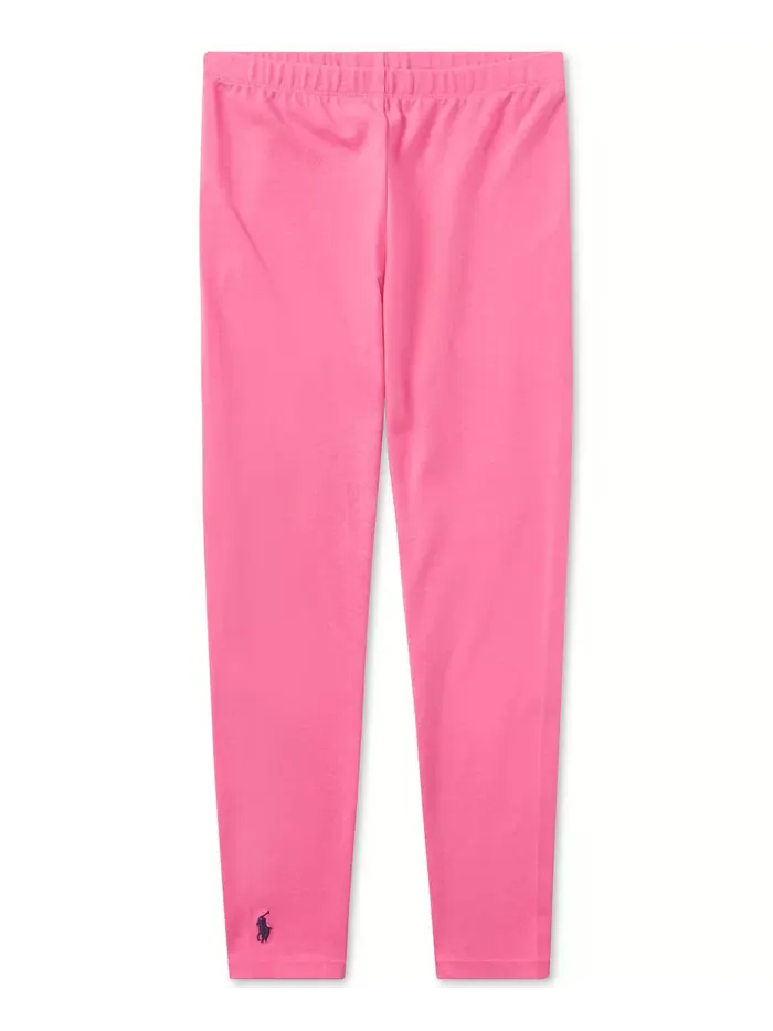 Леггинсы из хлопка с вышивкой пони Big Girls Stretch Polo Ralph Lauren