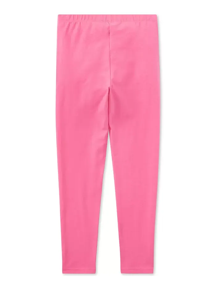 Леггинсы из хлопка с вышивкой пони Big Girls Stretch Polo Ralph Lauren — изображение 2 из 2, розовый