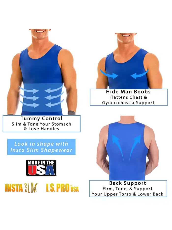 Мужская компрессионная майка Muscle Tank Top для активного образа жизни Instaslim — изображение 5 из 5, королевский