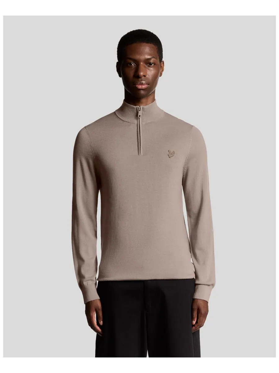 Мужской свитер Eagle Merino с застежкой-молнией до четверти длины Lyle & Scott