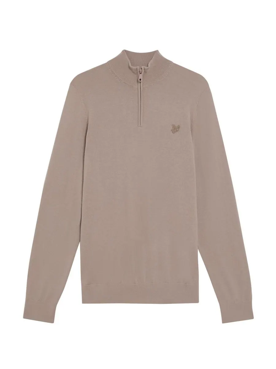 Мужской свитер Eagle Merino с застежкой-молнией до четверти длины Lyle & Scott — изображение 2 из 6, серый