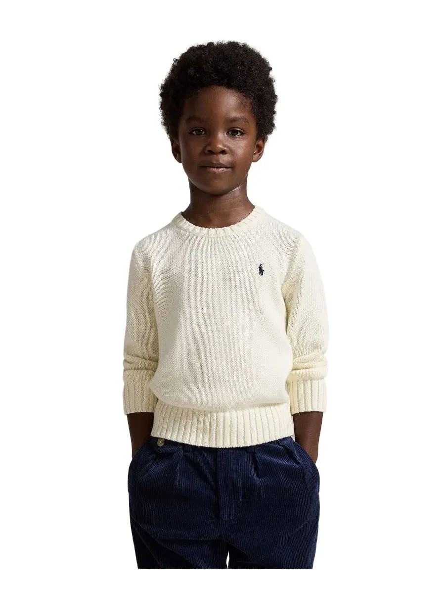 Свитер с круглым вырезом Polo Ralph Lauren — изображение 1 из 3, кремовый
