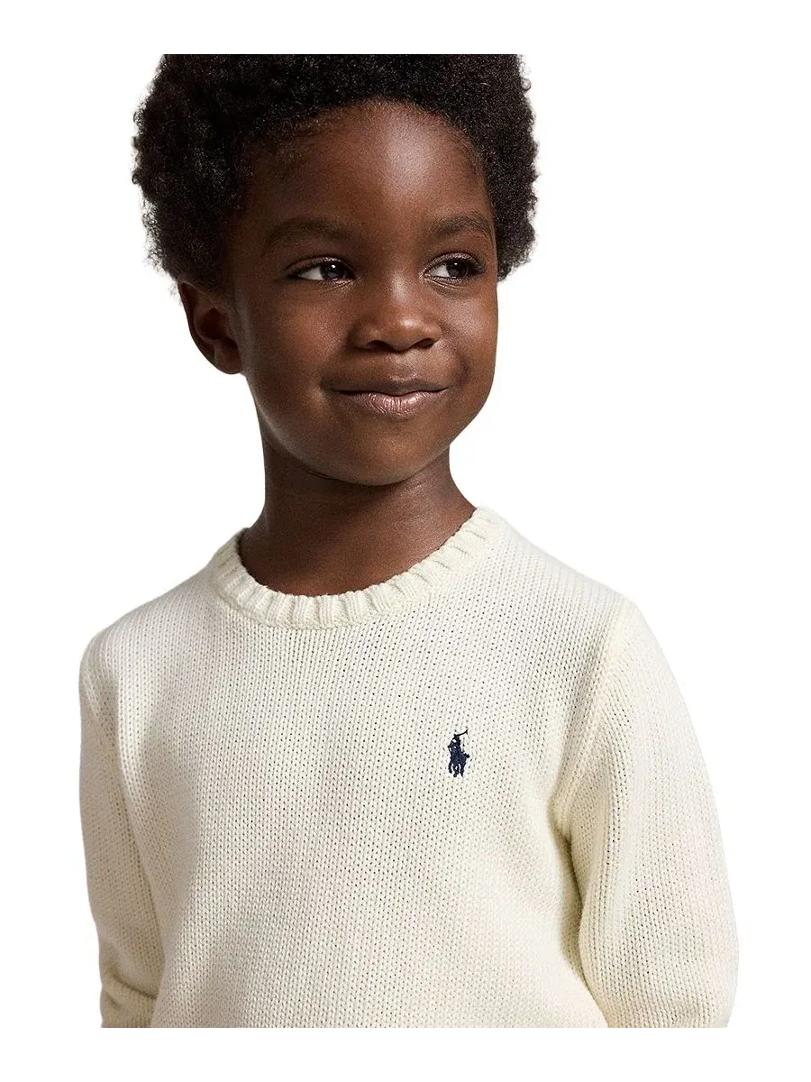 Свитер с круглым вырезом Polo Ralph Lauren — изображение 3 из 3, кремовый