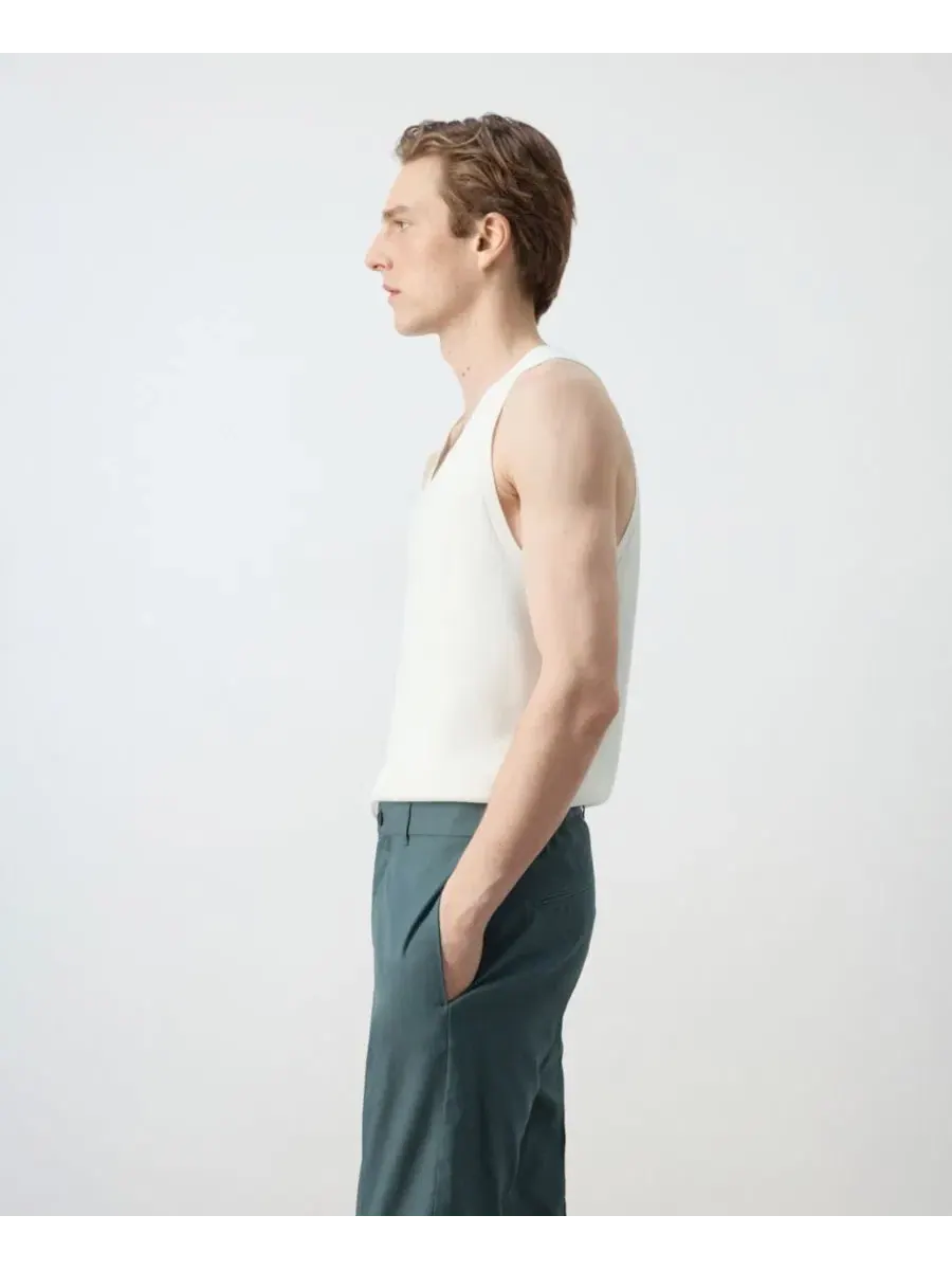 Мужской топ-безрукавка Slim Fit из хлопка MANGO — изображение 4 из 7, белый