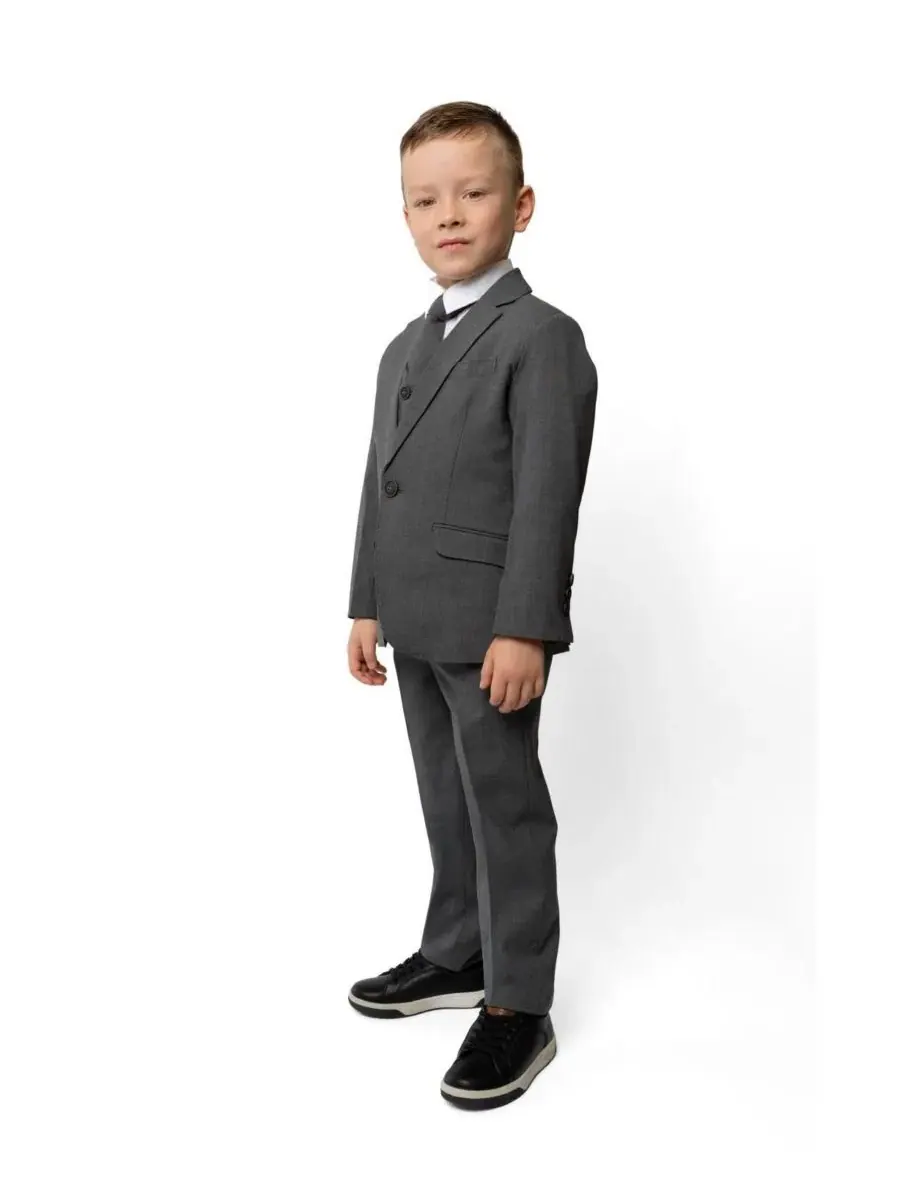 Костюм-пятерка из шерстяной смеси Slim Fit с рубашкой и галстуком, модель Luxor Peanut Butter — изображение 3 из 3