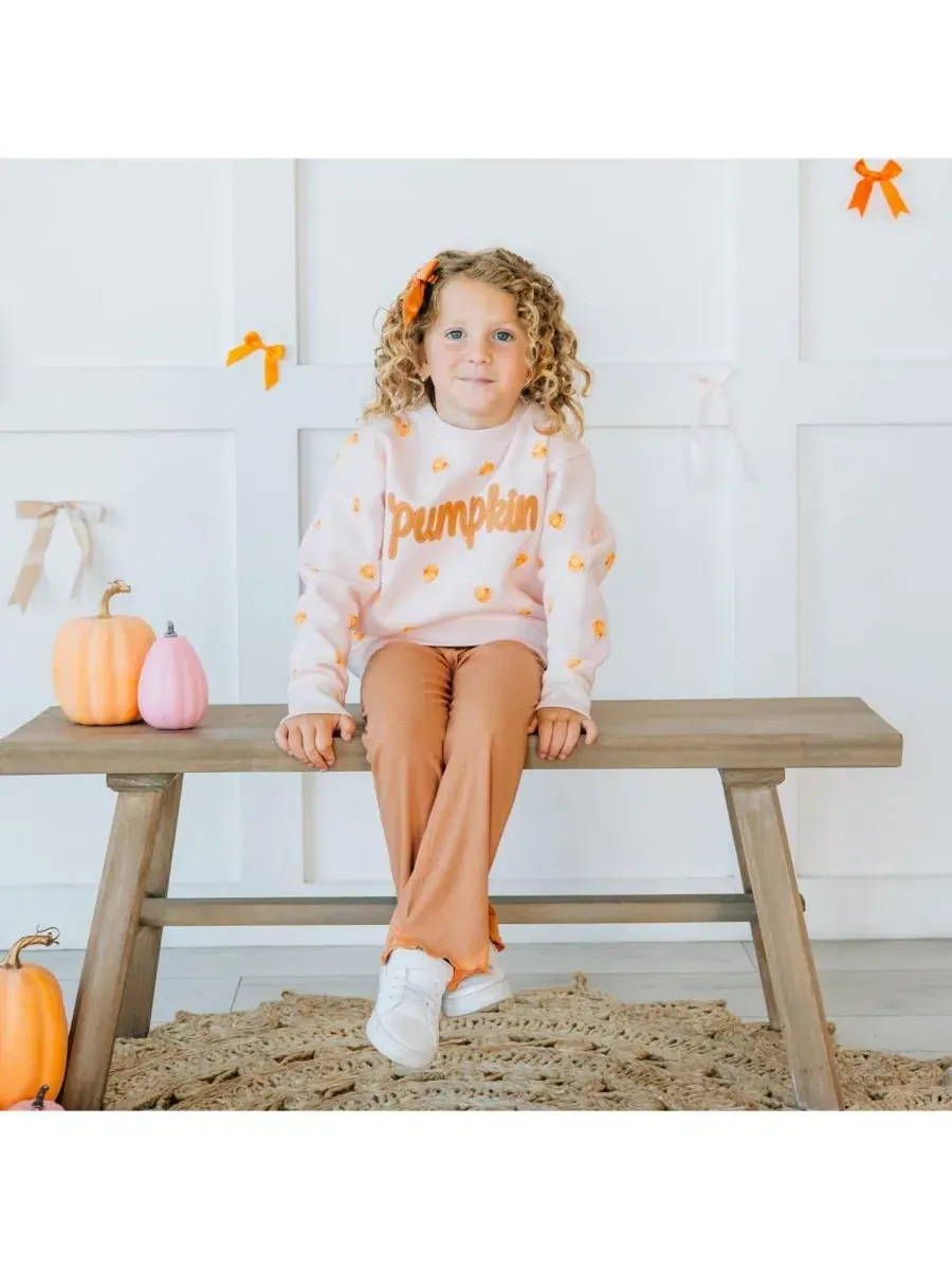 Свитшот с принтом Pumpkin Stitch Patch Sweet Wink — изображение 2 из 5, розовый