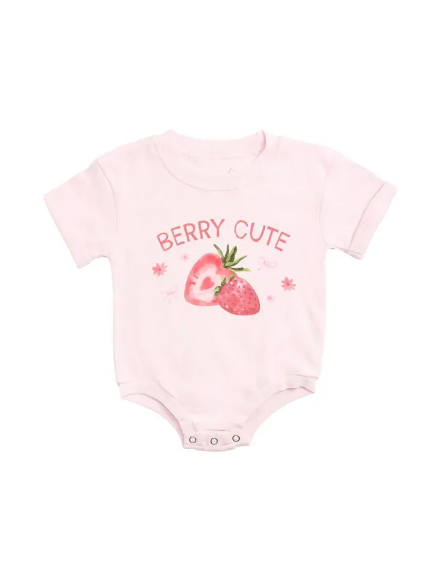 Детский боди-комбинезон с коротким рукавом, с принтом клубники Sweet Wink