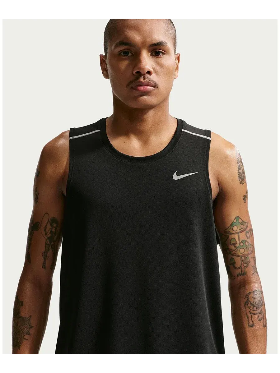 Беговая майка Miler Dri-FIT Nike — изображение 2 из 5, черный/серебристый