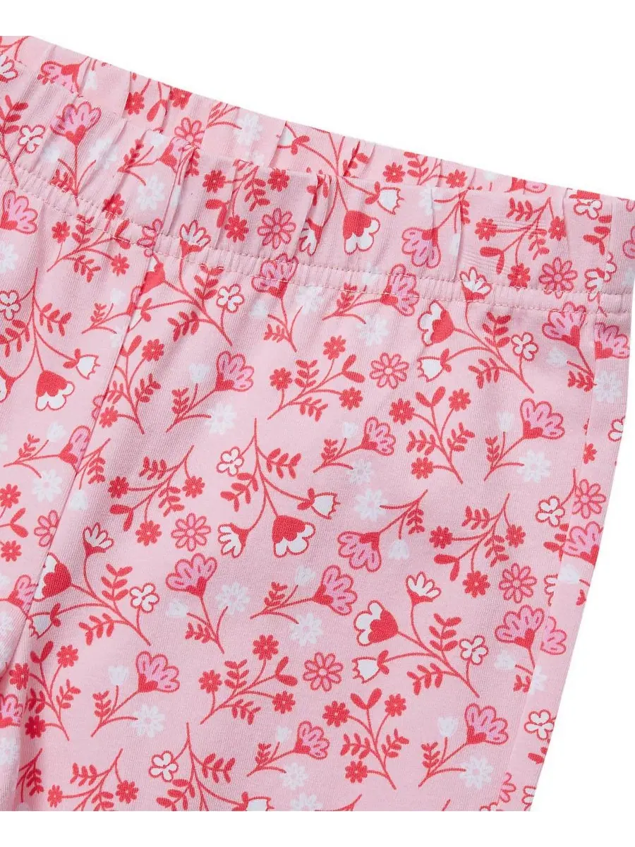 Леггинсы с принтом Tough Cotton Floral/orchid pink Lands' End — изображение 2 из 3, розовый