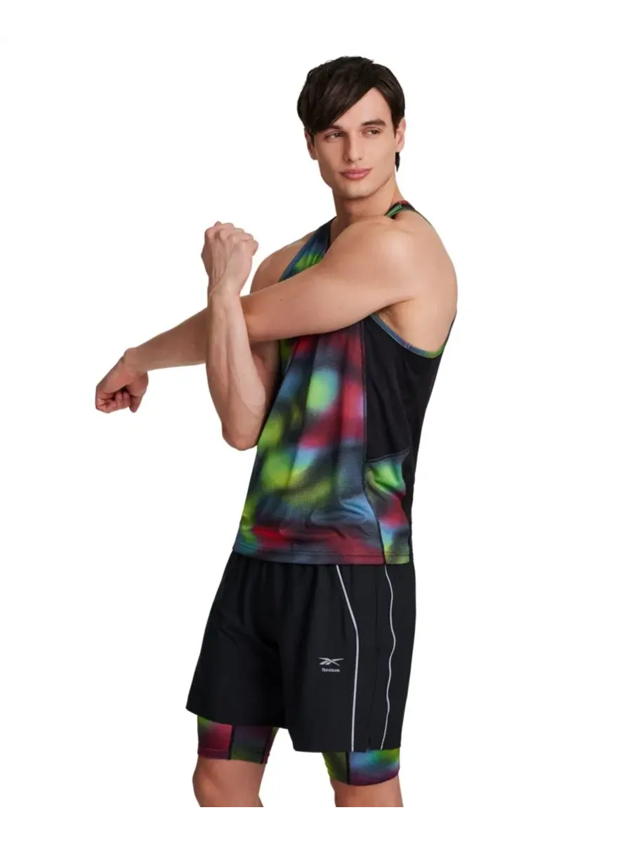 Мужская майка-безрукавка Run Distort Speed Singlet с принтом омбре Reebok — изображение 3 из 4, мульти/черный