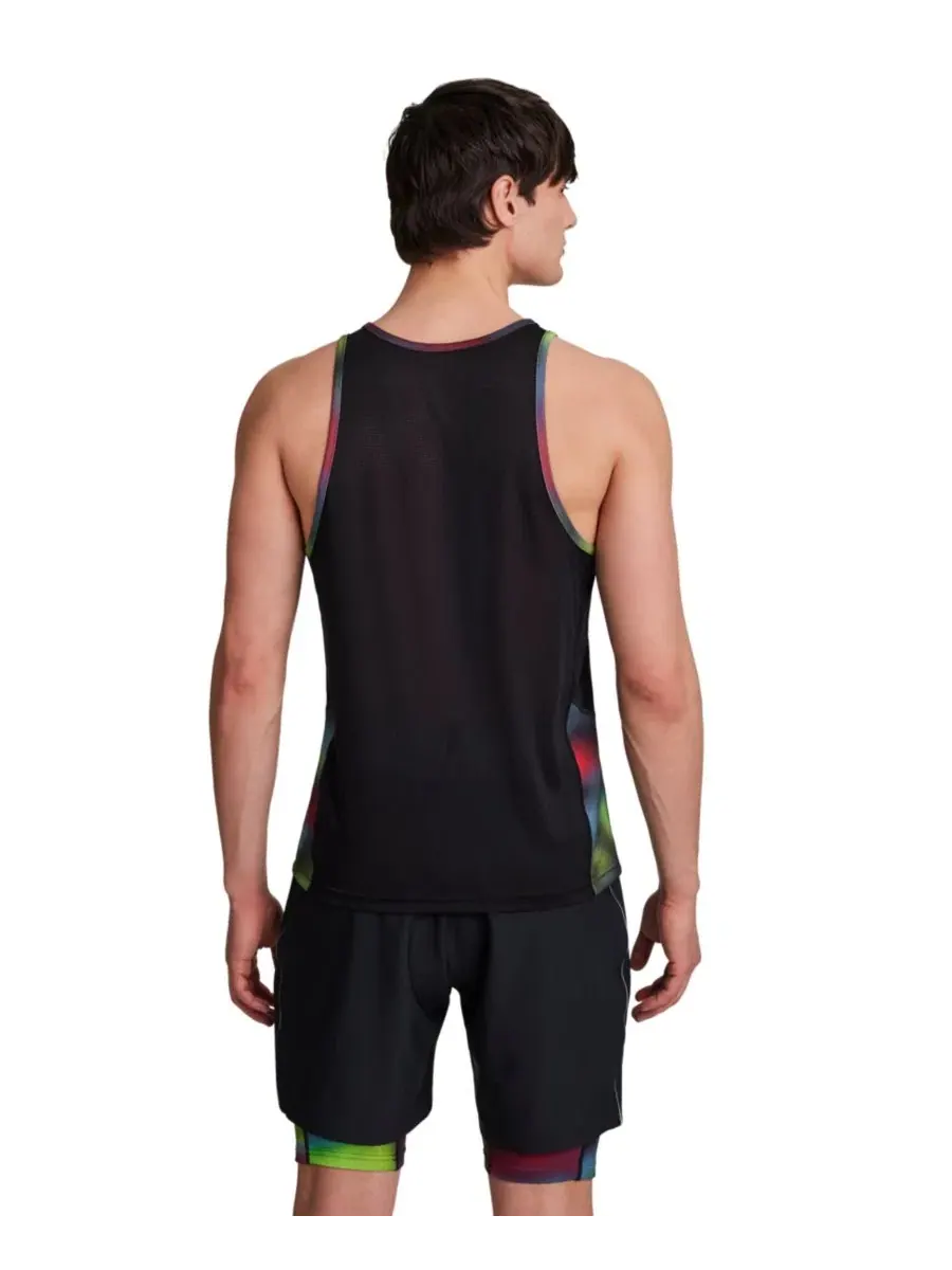 Мужская майка-безрукавка Run Distort Speed Singlet с принтом омбре Reebok — изображение 4 из 4, мульти/черный