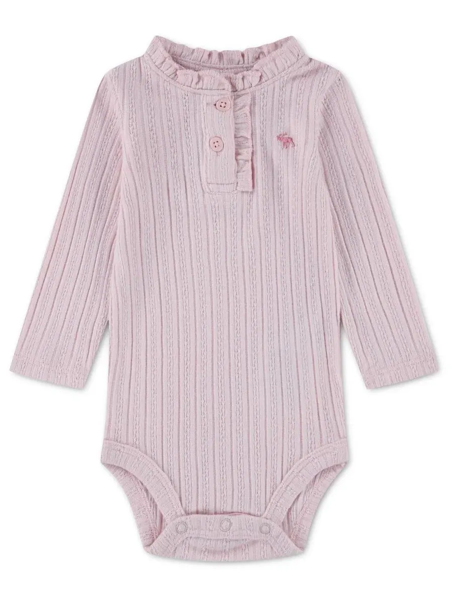 Боди с длинным рукавом с рюшами и воротником-поло Henley, бренд abercrombie kids