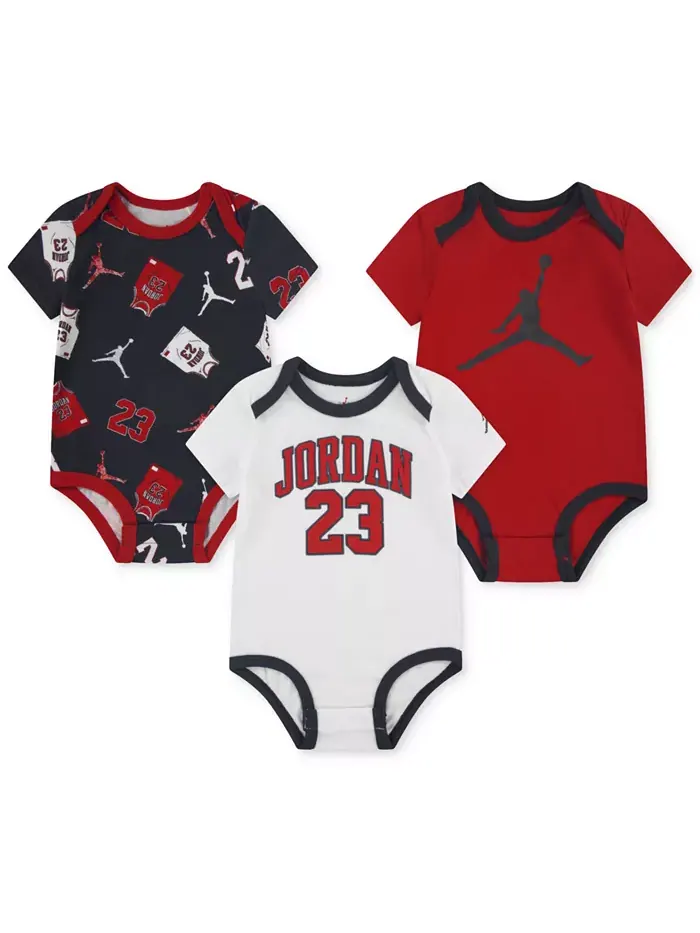 Комплект из 3 детских трикотажных боди с короткими рукавами Jordan