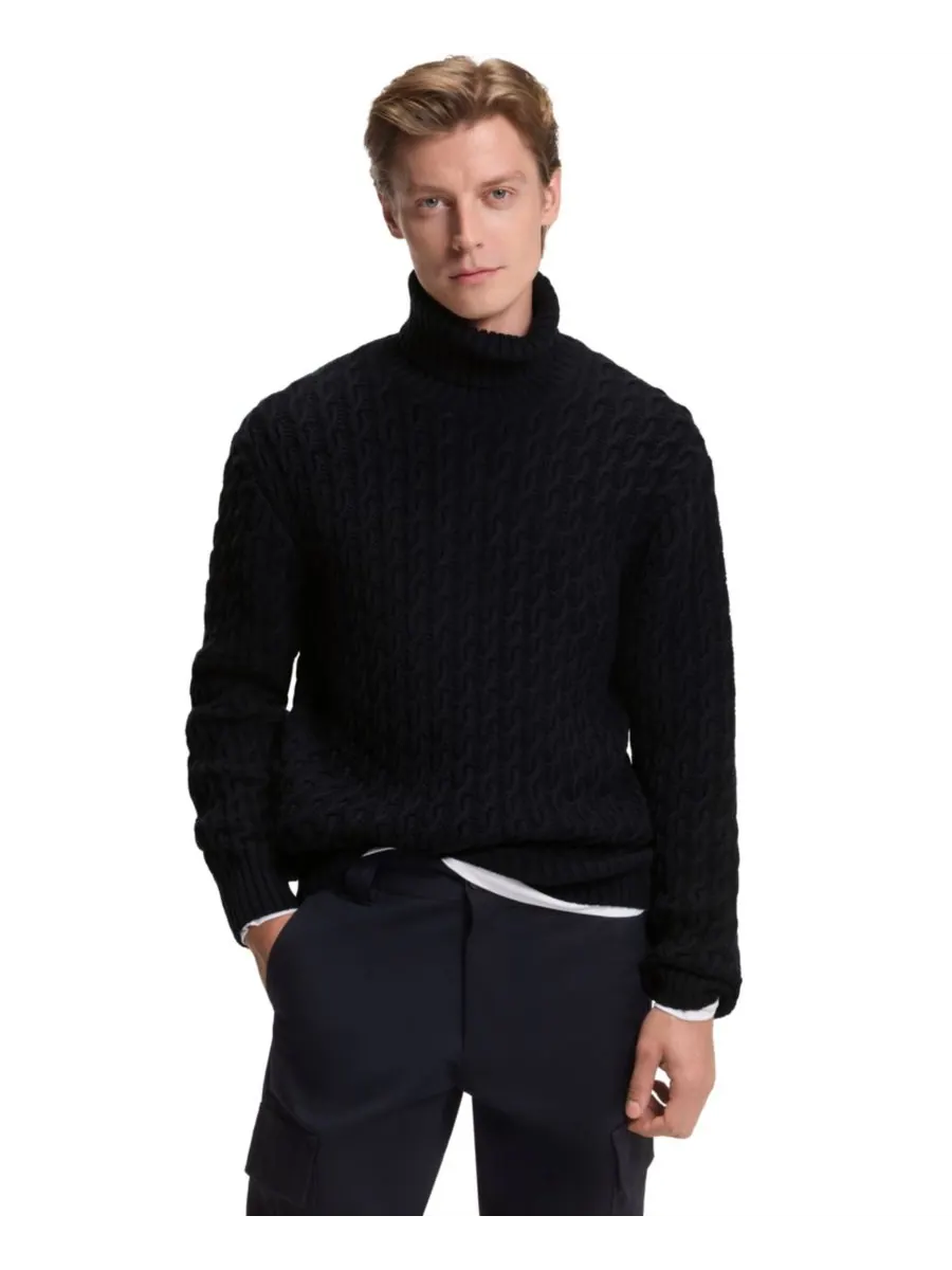Мужской шерстяной кашемировый свитер BECKHAM x BOSS крупной вязки BOSS by Hugo Boss