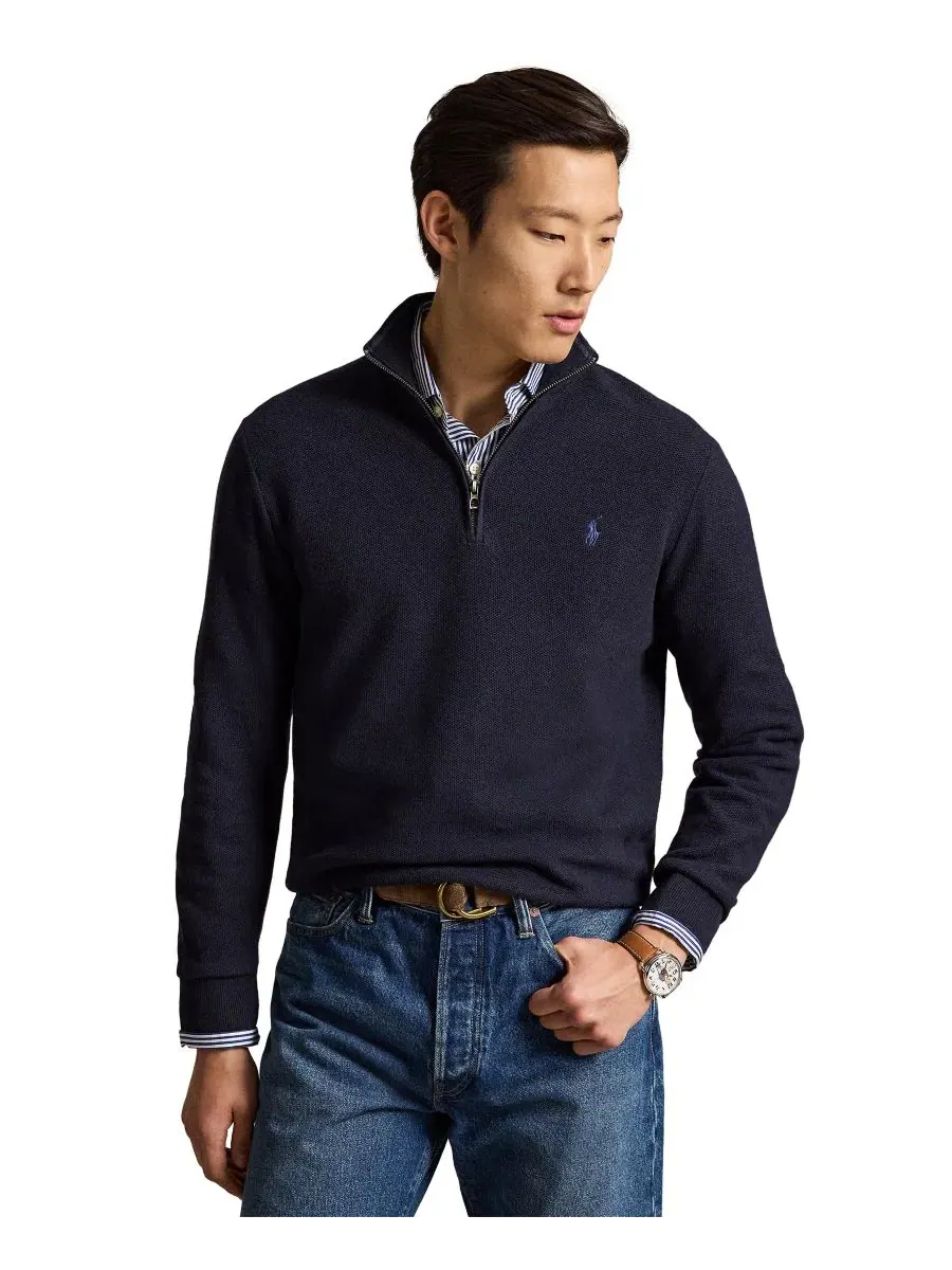 Мужской свитер с воротником-стойкой и молнией, из хлопка Polo Ralph Lauren