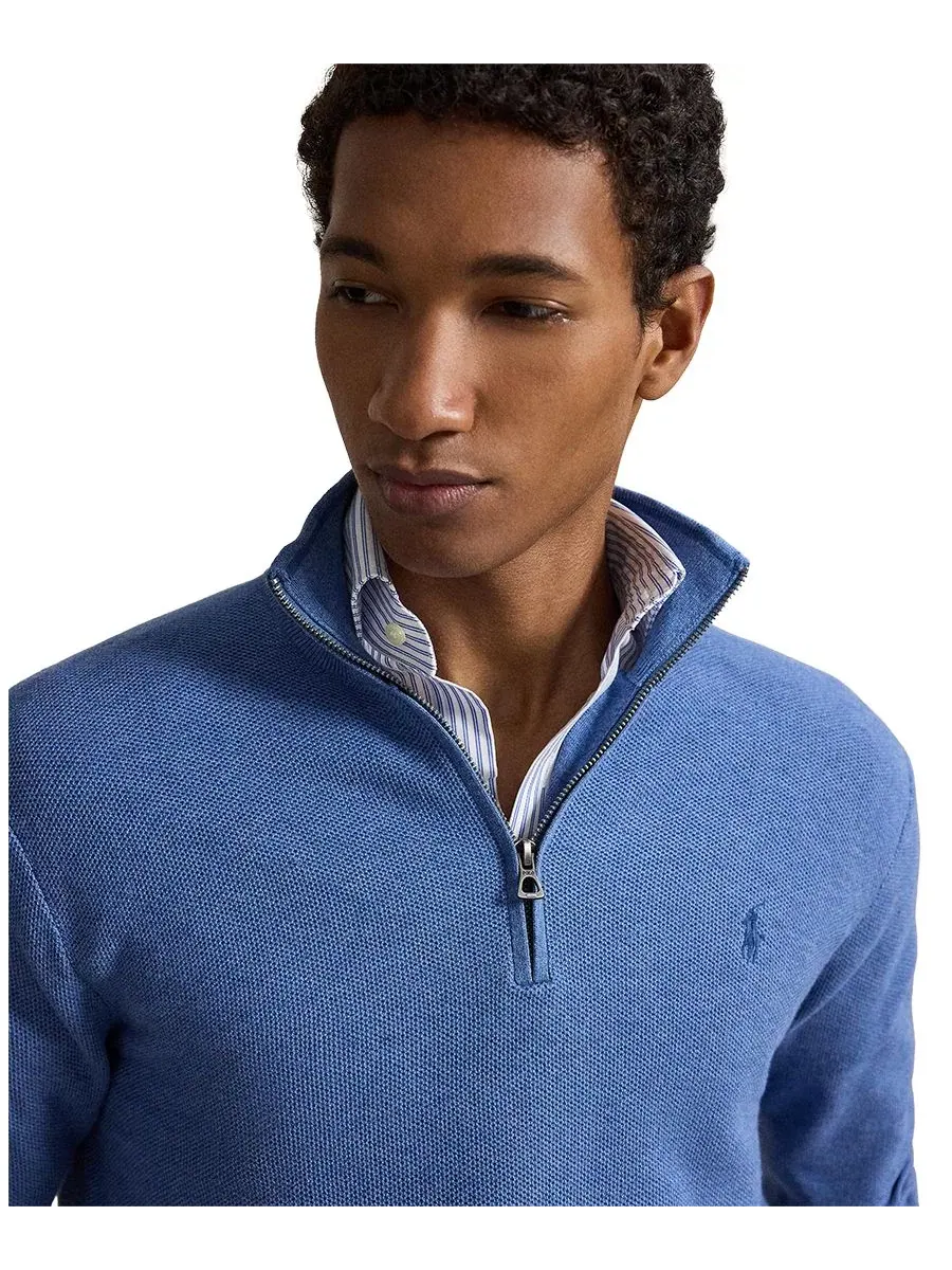 Свитер с воротником-стойкой и молнией Polo Ralph Lauren — изображение 4 из 6, синий