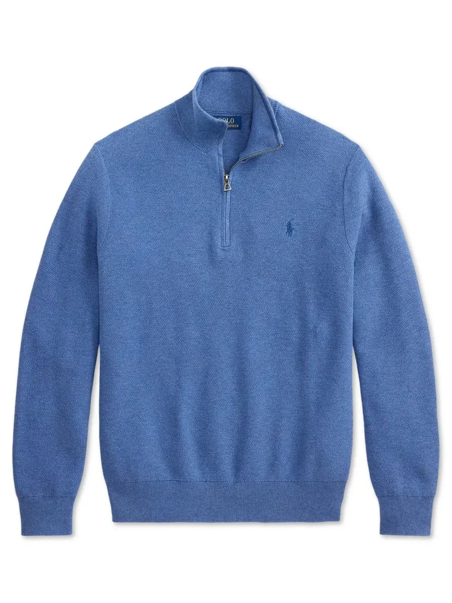 Свитер с воротником-стойкой и молнией Polo Ralph Lauren — изображение 6 из 6, синий