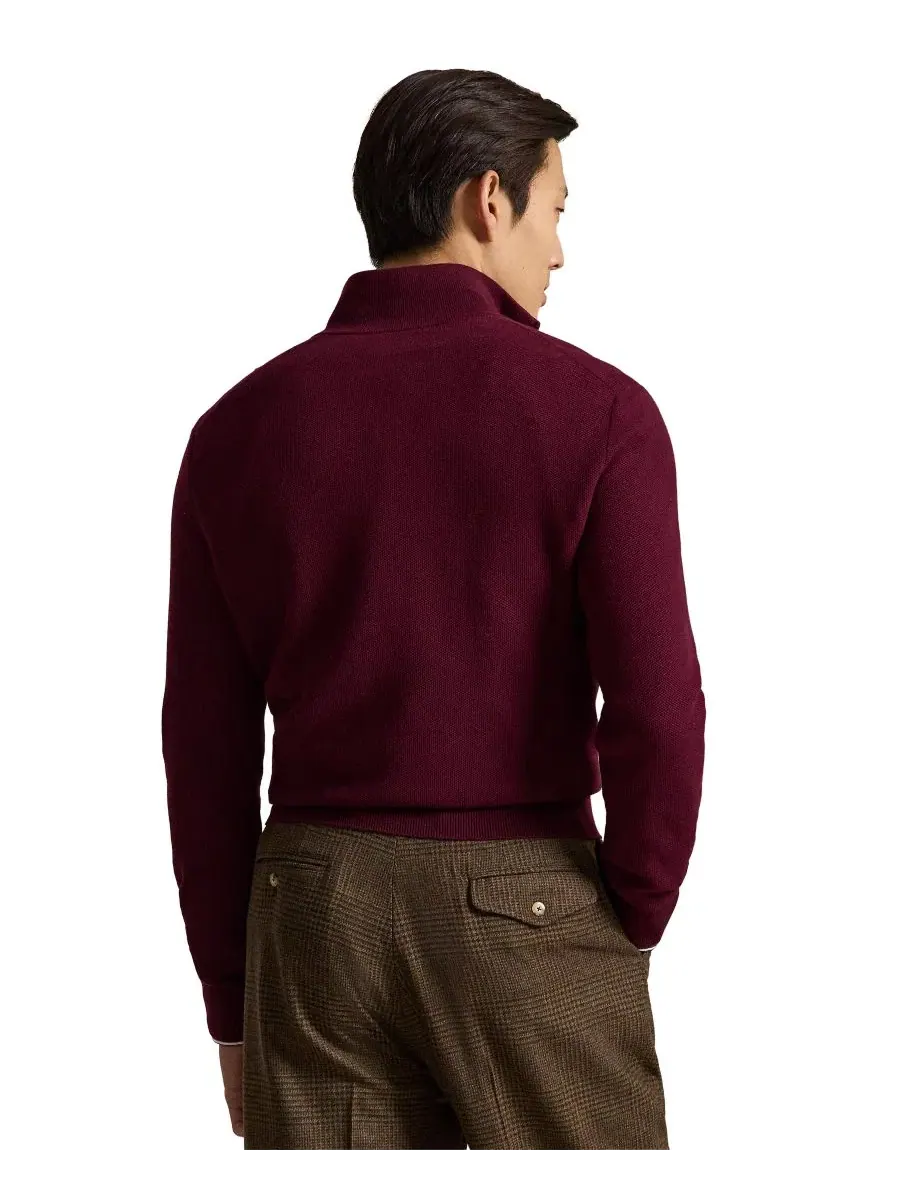 Свитер с воротником-гольф и молнией Polo Ralph Lauren — изображение 4 из 5, винный