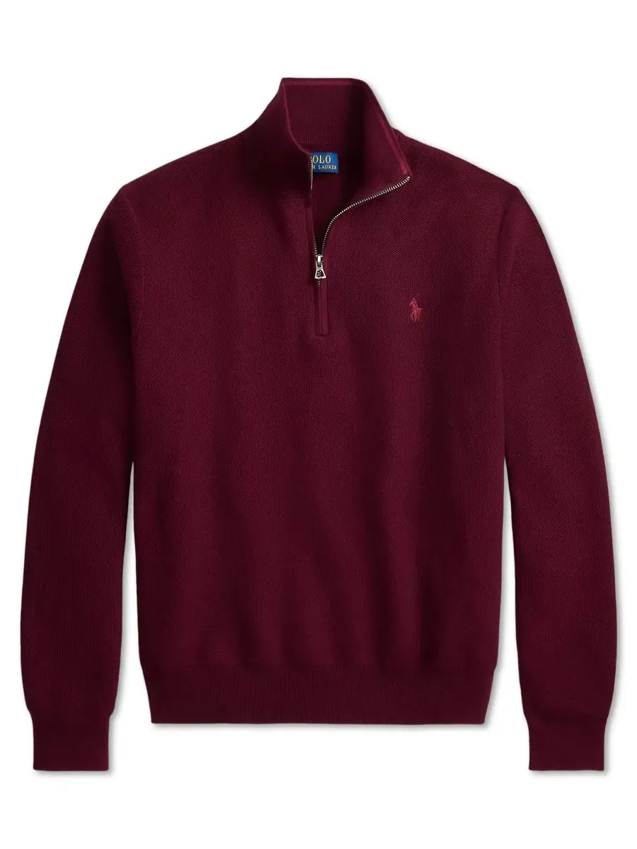 Свитер с воротником-гольф и молнией Polo Ralph Lauren — изображение 5 из 5, винный