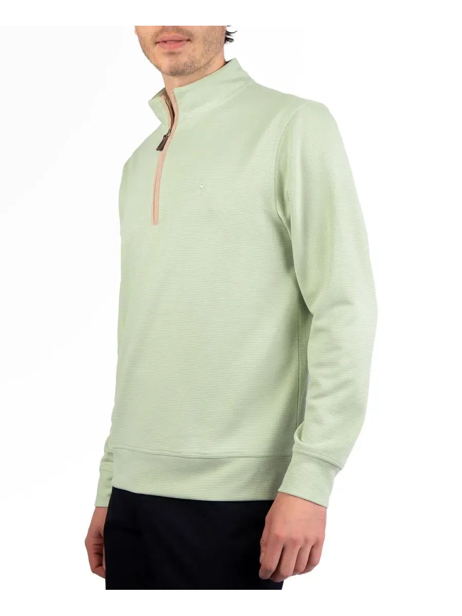Свитер с воротником-стойкой и отделкой из замши, модель Ottoman Quarter Zip Tailorbyrd — изображение 3 из 3, шалфейный