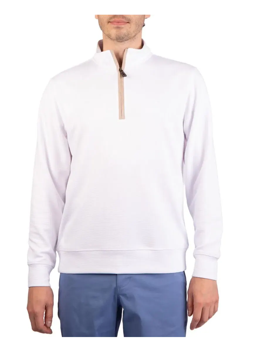 Свитер с четвертью молнией и отделкой из замши Ottoman Quarter Zip Tailorbyrd