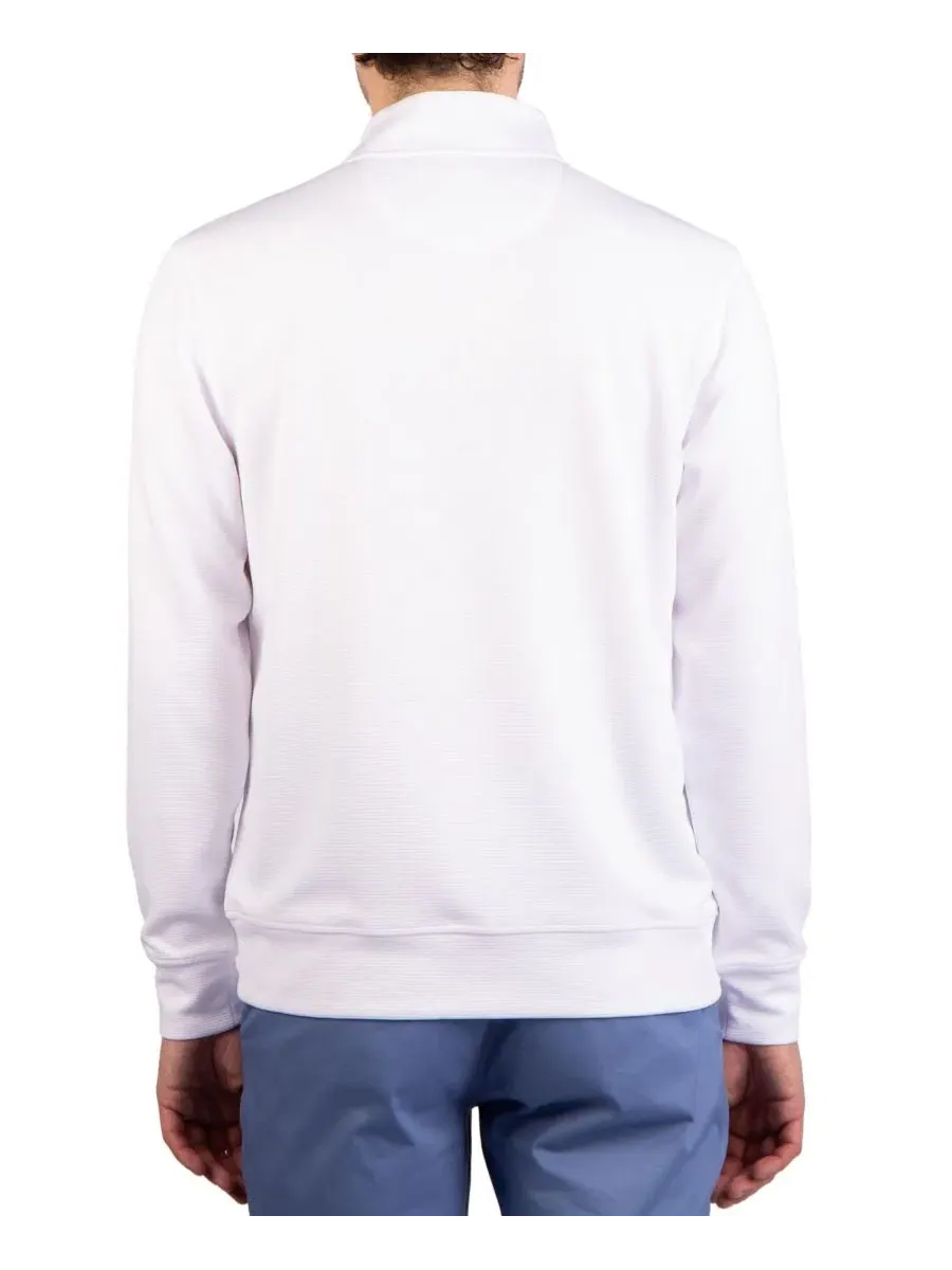 Свитер с четвертью молнией и отделкой из замши Ottoman Quarter Zip Tailorbyrd — изображение 2 из 3, белый