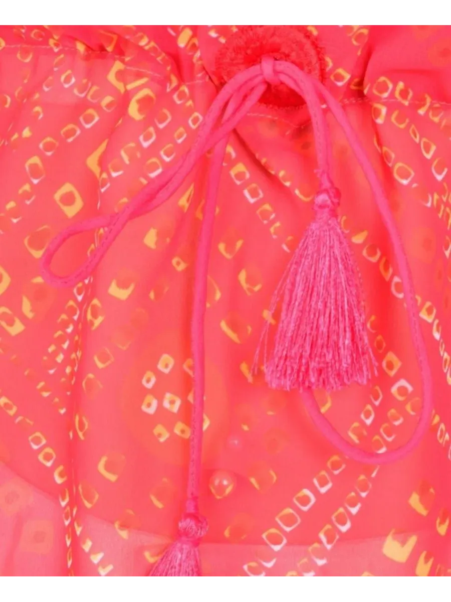 Женский топ-кафтан в стиле бохо с зеркальной вышивкой Bandhani Tie-Dye Raas — изображение 4 из 6, красный