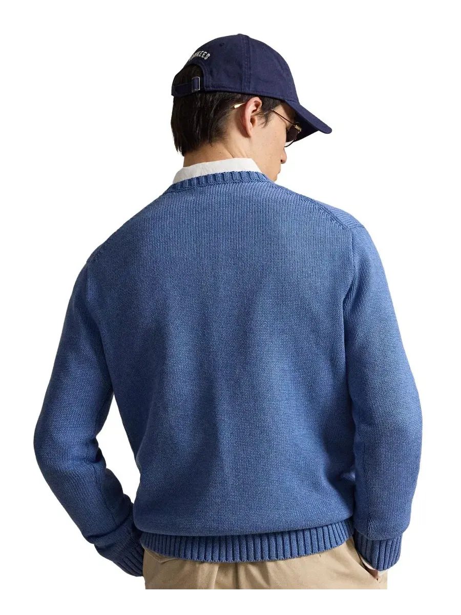 Свитер с круглым вырезом The Iconic Flag Crewneck Polo Ralph Lauren — изображение 4 из 5, синий