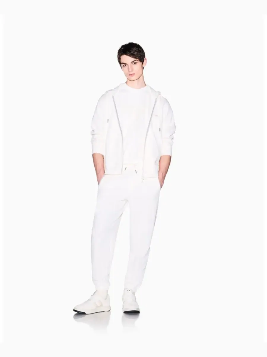 A|X Armani Exchange Мужской белый свитер с коротким рукавом, многослойный — изображение 3 из 5, бежевый