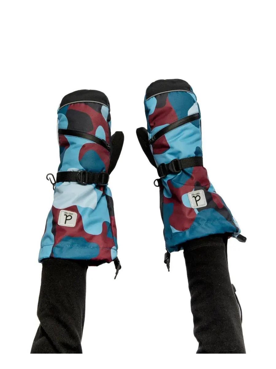 Детские зимние варежки Teknik Winter Mittens Camouflage Deux par Deux — изображение 2 из 7, синий красный