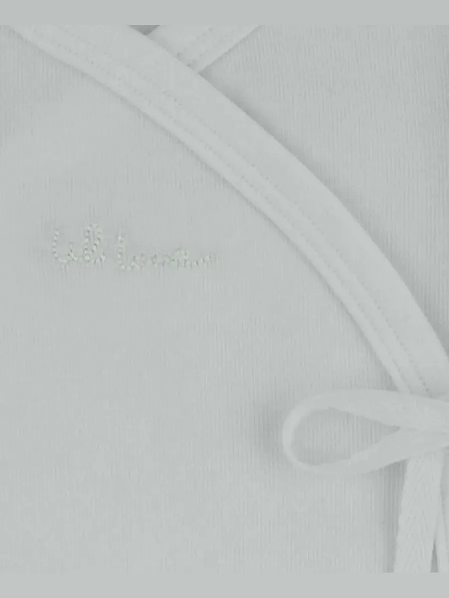 Детский комплект из боди с запахом и чепчика Lil Love Embroidered Wrap Footie And Bonnet NoggiWear — изображение 4 из 4