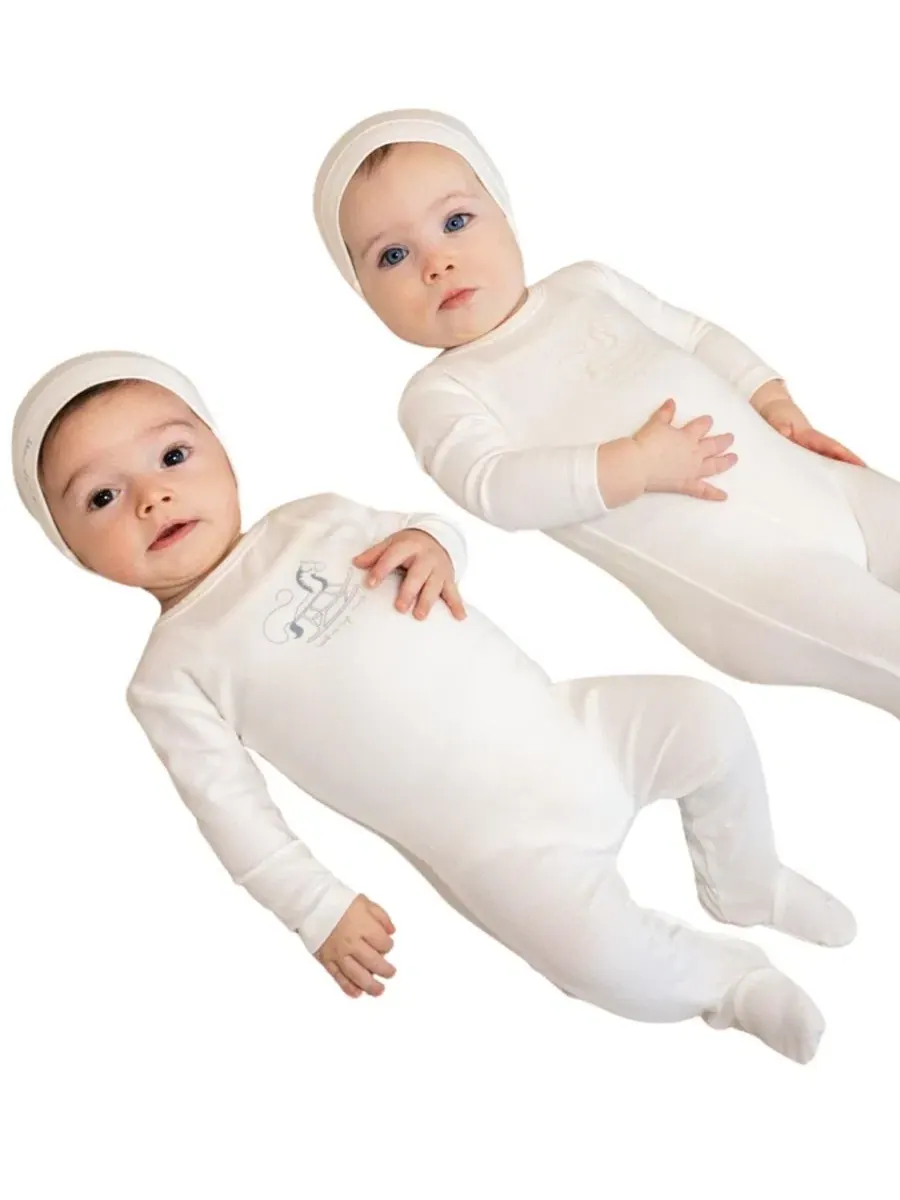 Боди-комбинезон с длинным рукавом Rocking Horse NoggiWear — изображение 2 из 4, бежевый