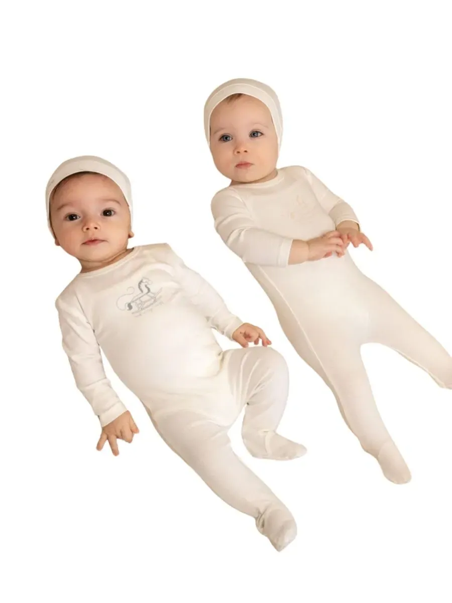 Боди-комбинезон с длинным рукавом Rocking Horse NoggiWear — изображение 3 из 4, бежевый