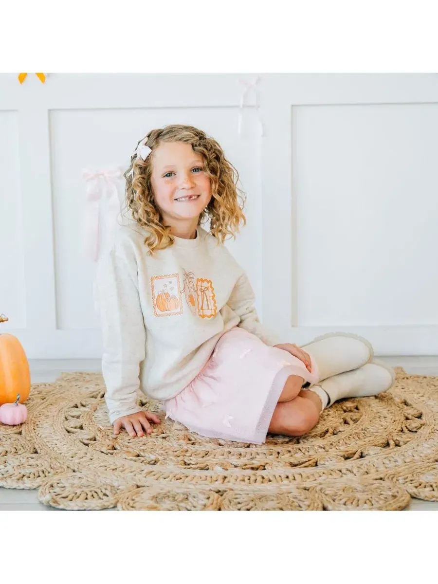 Свитшот с принтом Pumpkin Cameo Sweet Wink — изображение 5 из 5, серый