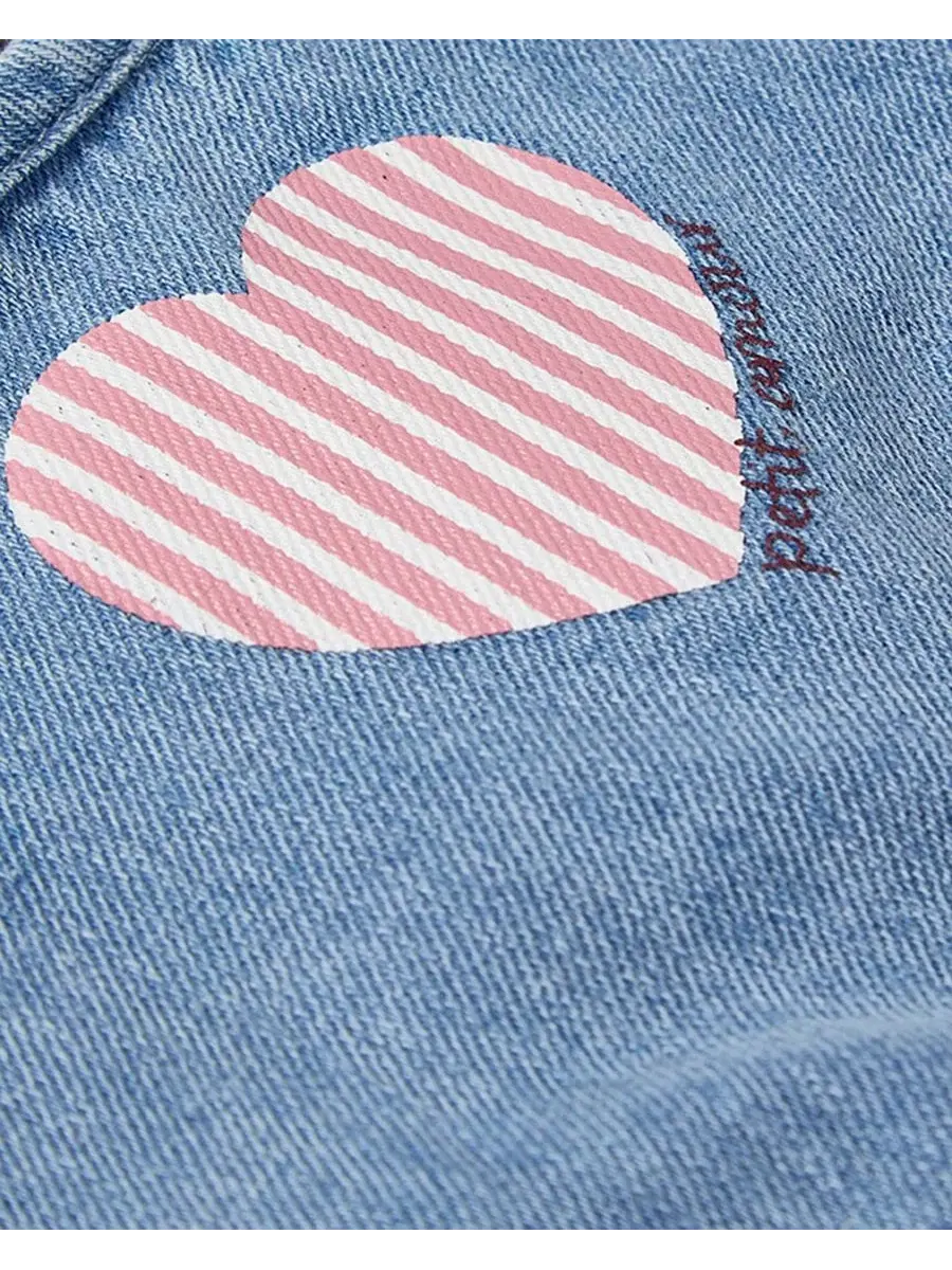 Боди-комбинезон из денима с принтом Petit Amour MeMoi — изображение 3 из 3, джинсовый синий