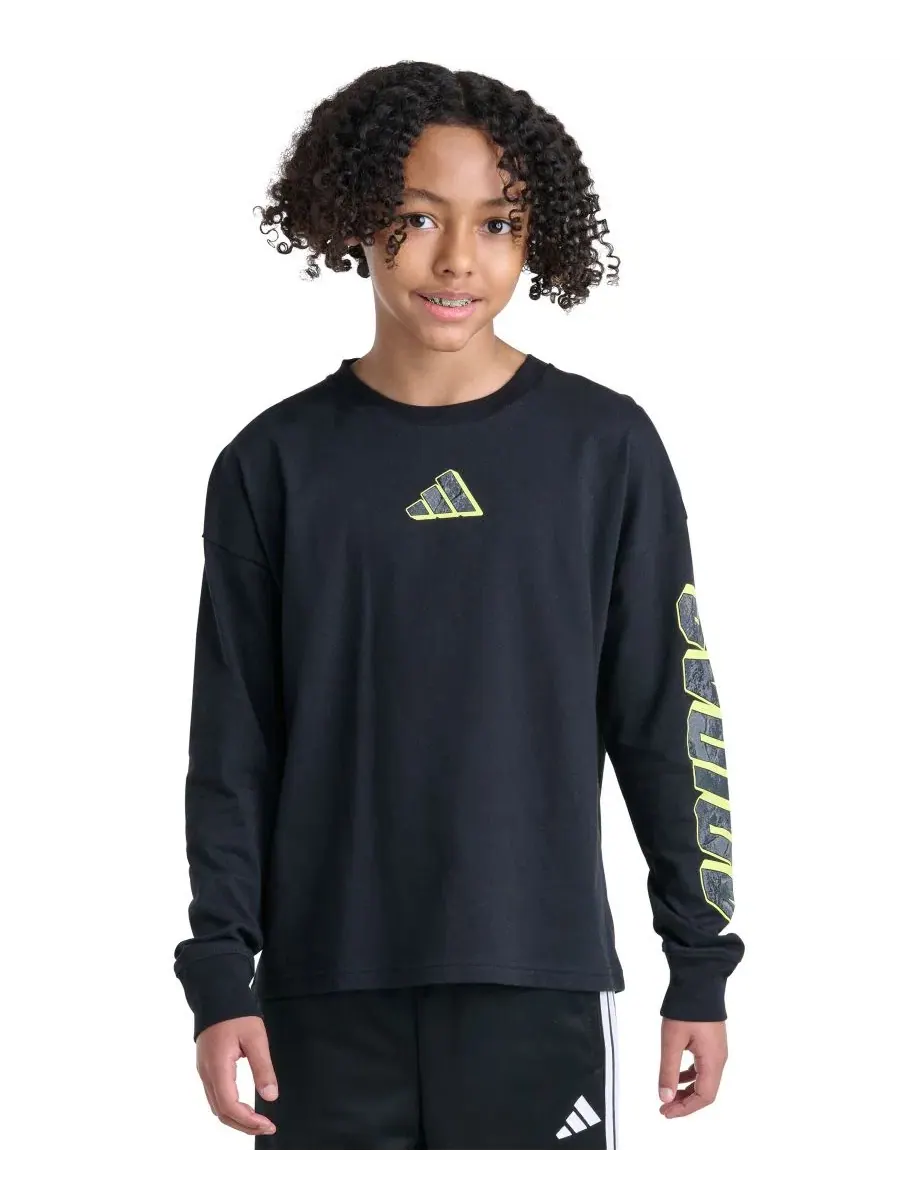 Футболка с длинным рукавом с камуфляжным принтом adidas
