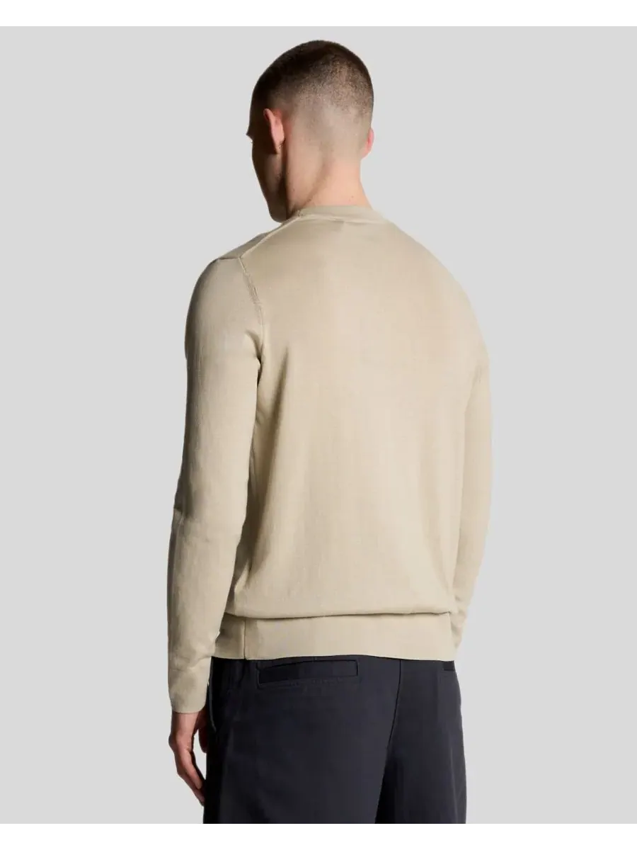 Мужской однотонный свитер с круглым вырезом из тонкой ткани Lyle & Scott — изображение 2 из 8, серый