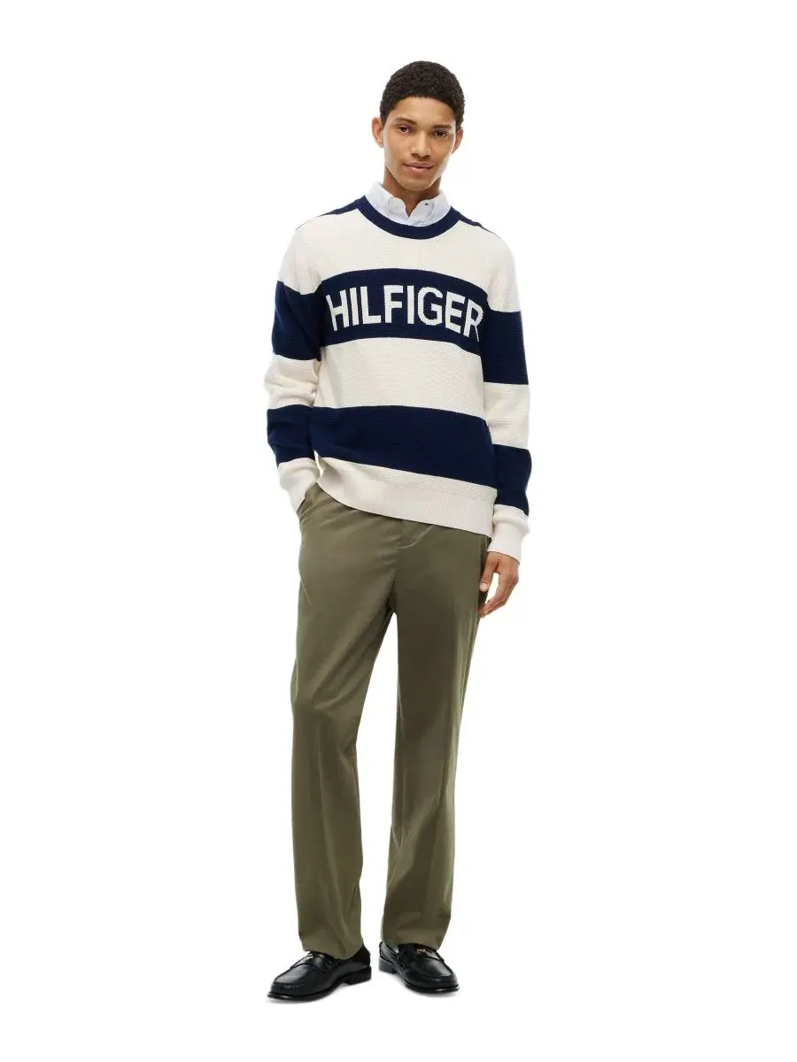 Свитер из ваффли с графичным принтом, модель Waffle Cotton Graphic Tommy Hilfiger — изображение 2 из 4