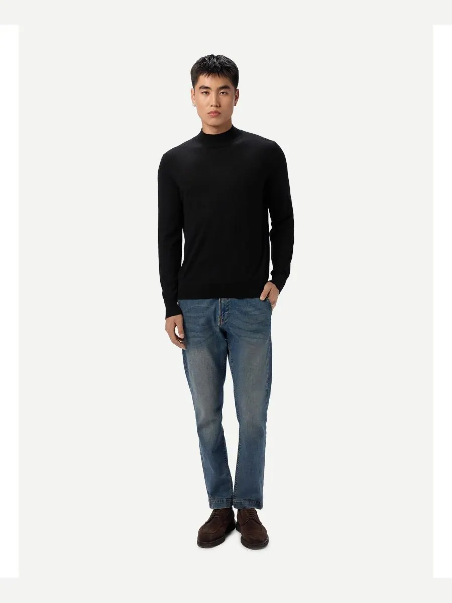 Мужской свитер из кашемира и шелка с высоким воротником Gobi Cashmere — изображение 4 из 6, нет цвета