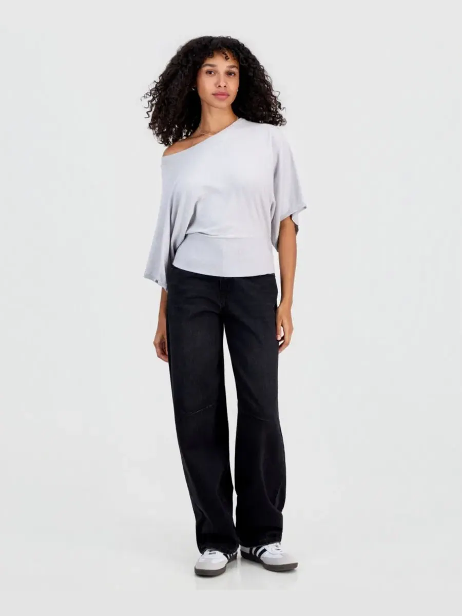 Свитер с широким рукавом Slouchy Wide-Sleeve Hooked Up by IOT — изображение 3 из 4, серый